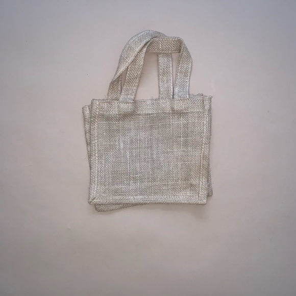 Burlap mini tote - Picture 2 of 2